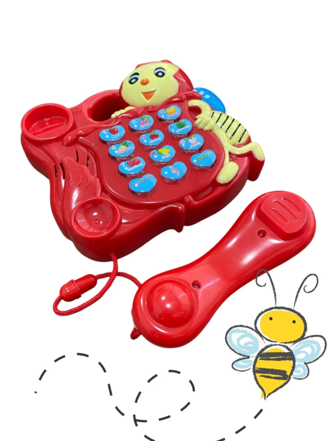 Telefone Musical Infantil vermelho Criança Com Som E Luzes