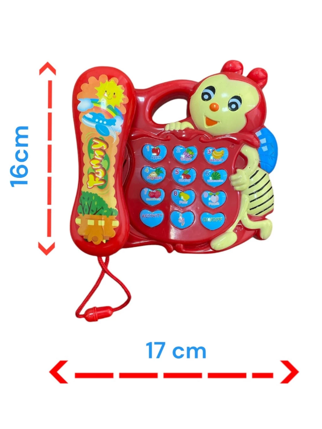 Telefone Musical Infantil vermelho Criança Com Som E Luzes